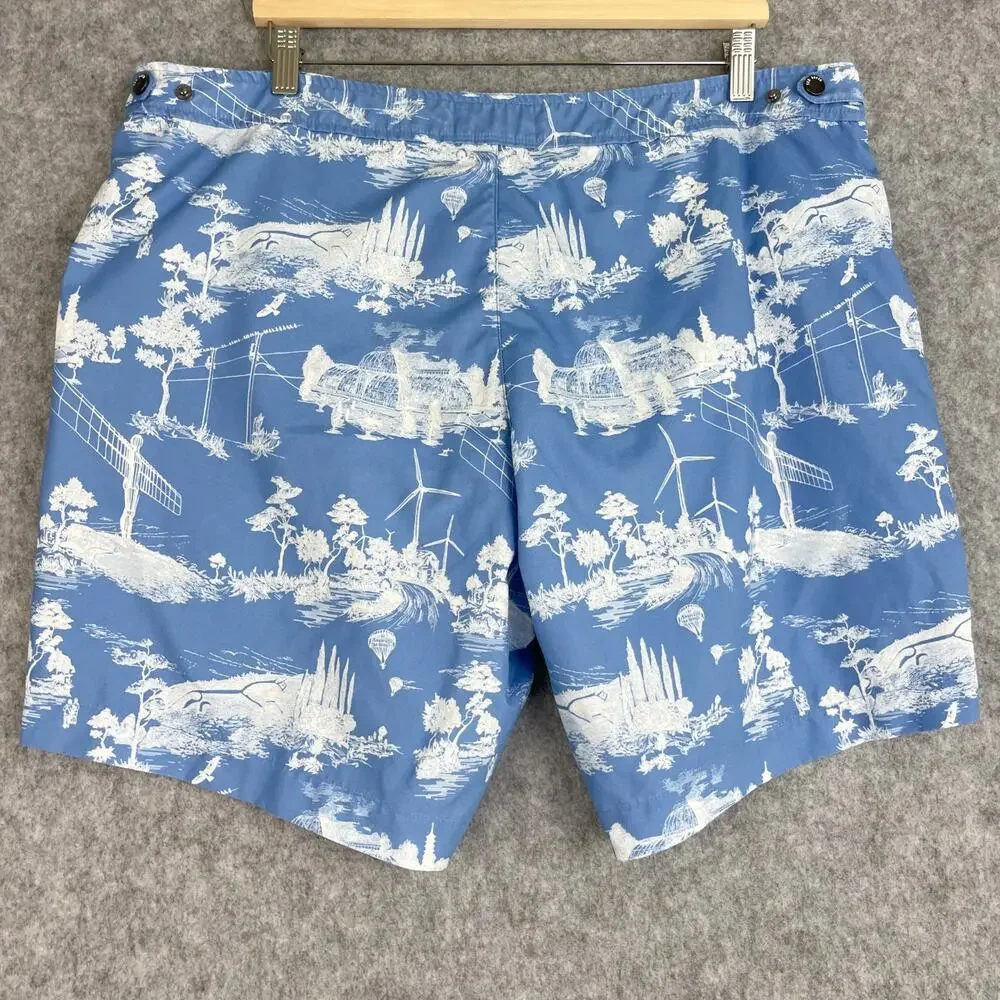 Ted Baker Holoway‎ Printed Swim Shorts Trunks Mens 6 US 2XL Blue Beach Tropical